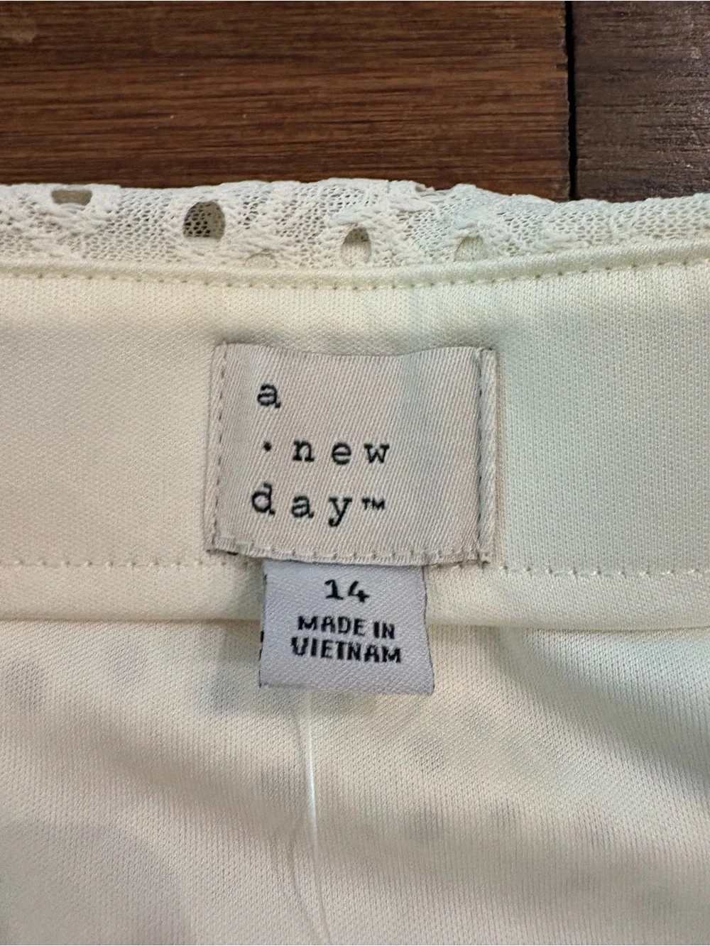 a new day Cream Eyelet Pencil Skirt with Front Slit